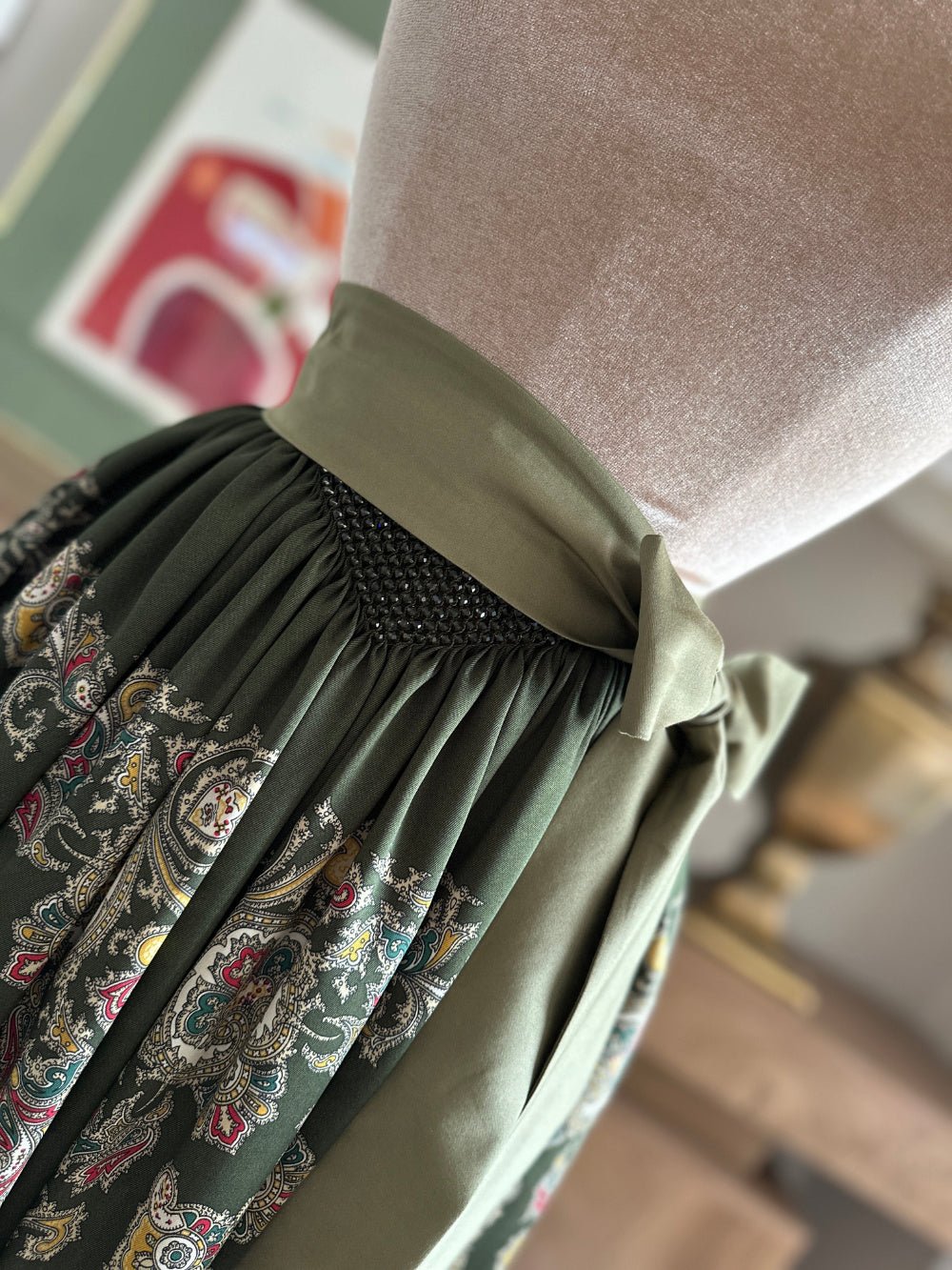 Dirndl apron LOUISE Terracotta/patterned 