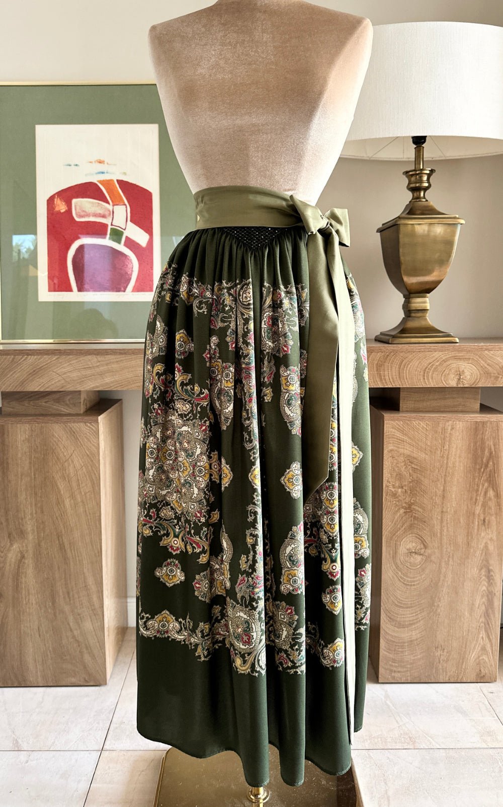 Dirndl apron LOUISE Terracotta/patterned 