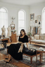 ADELE Black/Gold Dirndl Apron 