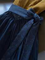 Dirndlschürze ADELE Nachtblau/Spitze