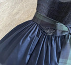 ADELE dirndl apron, tartan/navy blue