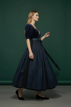 ADELE dirndl apron, tartan/navy blue