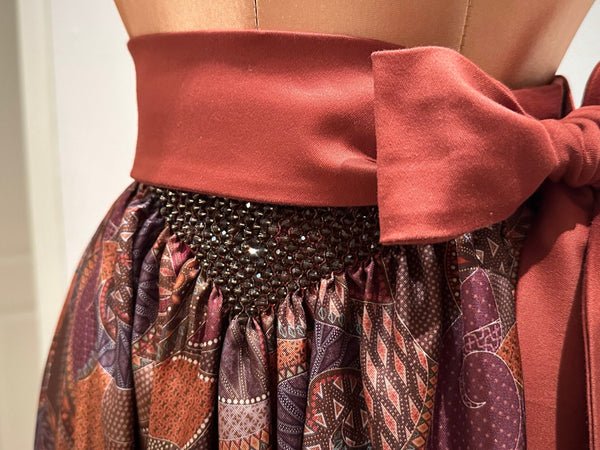 Dirndl apron LOUISE Terracotta/patterned 