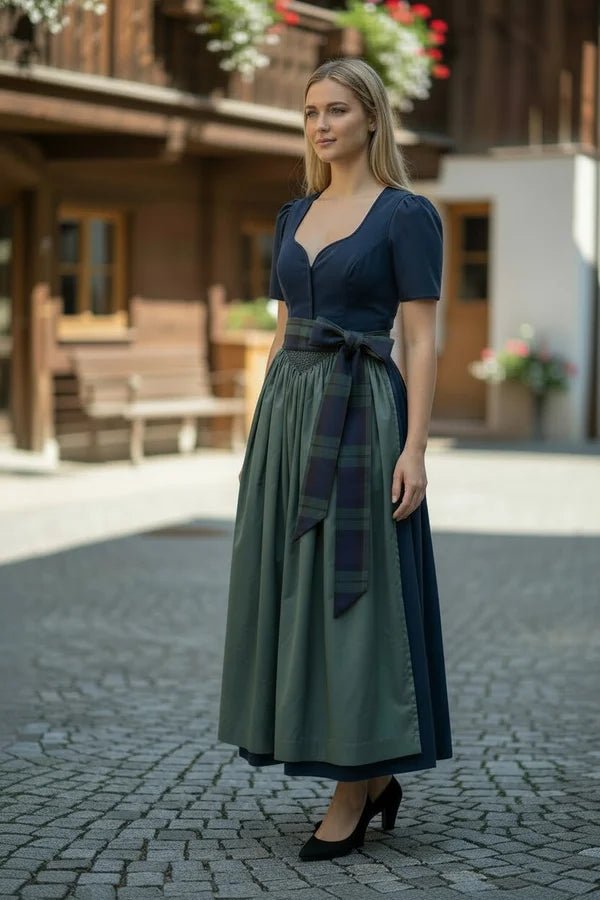 Dirndlschürze ADELE Tartan/Eukalyptus (grün)